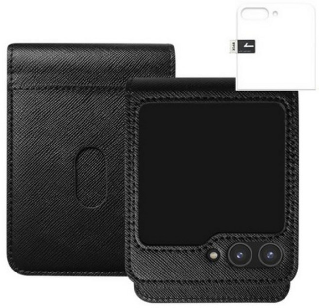 오엔이 핸빌 레더 카드 수납 포켓 갤럭시 Z플립 케이스 카메라보호필름