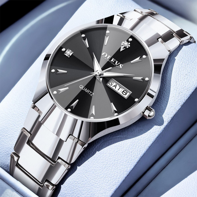 OLEVS 남자손목시계 정품 쿼츠 럭셔리 명품 워터프루프 야광