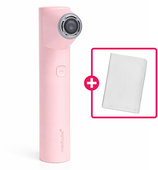 [국내AS정품] 메디큐브 에이지알 하이포커스샷 플러스 핑크 윤곽초음파 탄력기기 피부관리마사지기 가정용 뷰티기기 /ED