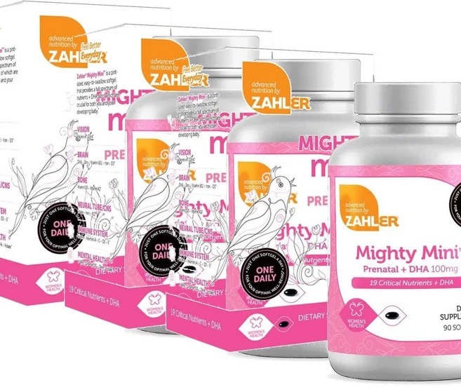 자일러 마이티 미니 프레나탈 비타민 위드 DHA 엽산 임산부 소프트젤 Zahler Mighty Mini Prenatal Vitamin, 3개, 90정 - 쿠팡