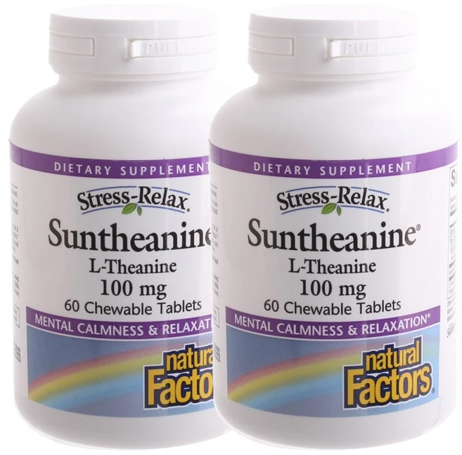 네추럴팩터스 릴랙스 썬테아닌 L-테아닌 100mg 츄어블 타블렛, 60개입, 2개, 60정 - 쿠팡