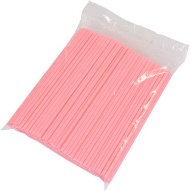 하트 핑크 스트로우 벌크포장 6x25cm, 6개, 200개