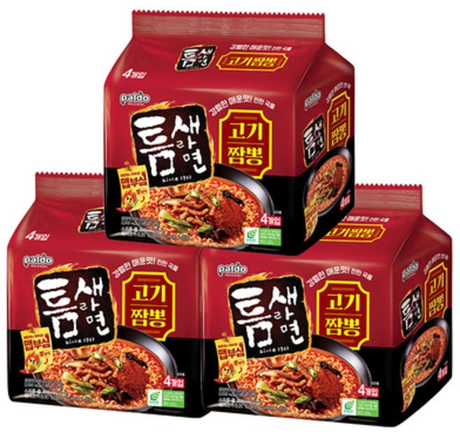 틈새라면 고기짬뽕 4봉