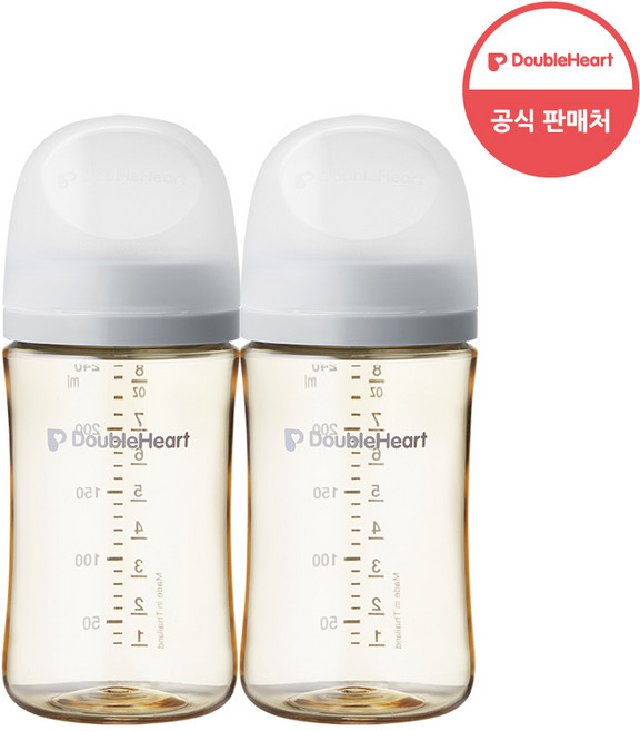 더블하트 모유실감 3세대 PPSU 모먼트 단품 240ml 새벽그레이 (M젖꼭지포함), 그레이, 4개