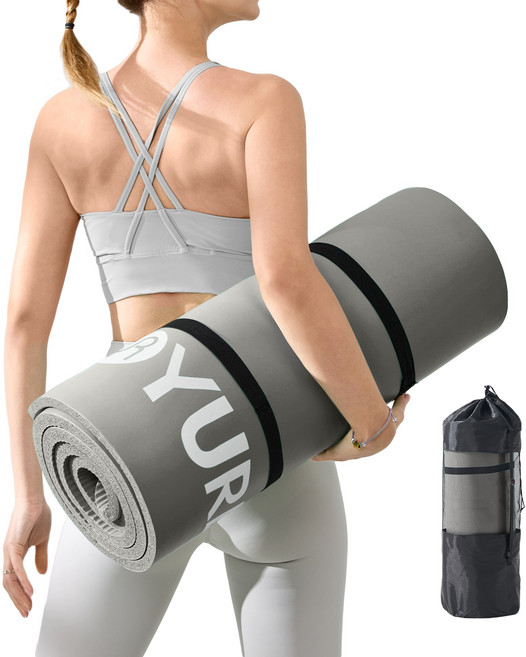 유렌 NBR 두꺼운 요가매트 20mm 푹신한 운동매트, 그레이, 1개