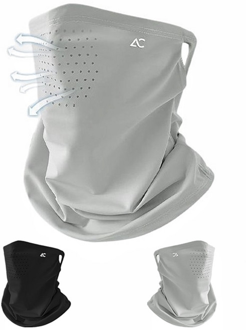 자외선 차단 쿨 스포츠 골프 마스크 1+1, 1세트, 그레이+블랙