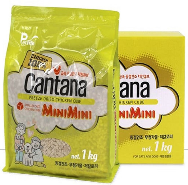 펫라이프 칸타나 동결건조 치킨 큐브 미니미니, 1개, 1kg
