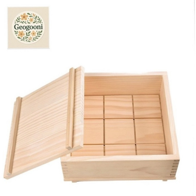 Geogooni 두부누름틀 수제 사각틀 두부판 가정용 누름 도구 원목프레임 세트 만들기, 1개, 기본 색상