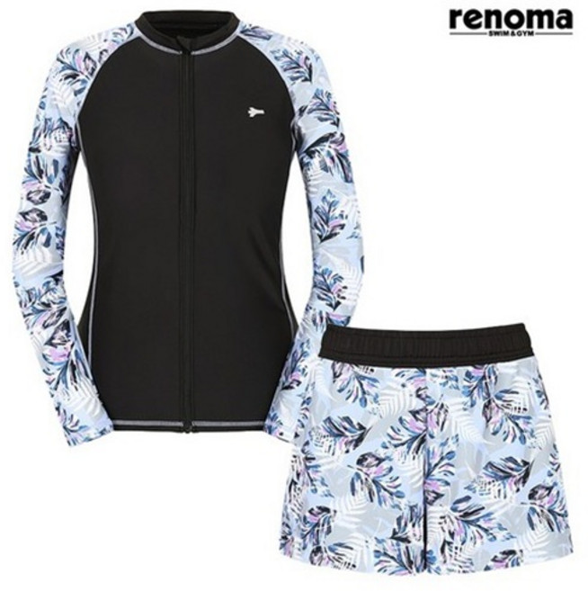 레노마수영복 여성 비치 타이티 가든(인컵) 집업 래쉬가드세트 퍼플 (RN-LS2F705_PP)