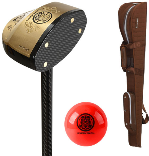 부쿠로혼마 우드 파크골프채 A세트 (파크골프채 파크골프 가방 볼) 대한 파크골프협회 인증, 가방_브라운 공_레드(B3FUPB07)