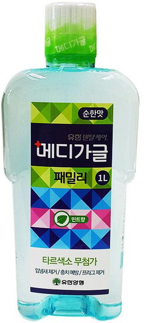 유한양행 덴탈케어 메디가글 순한맛 패밀리 민트향, 1L, 1개