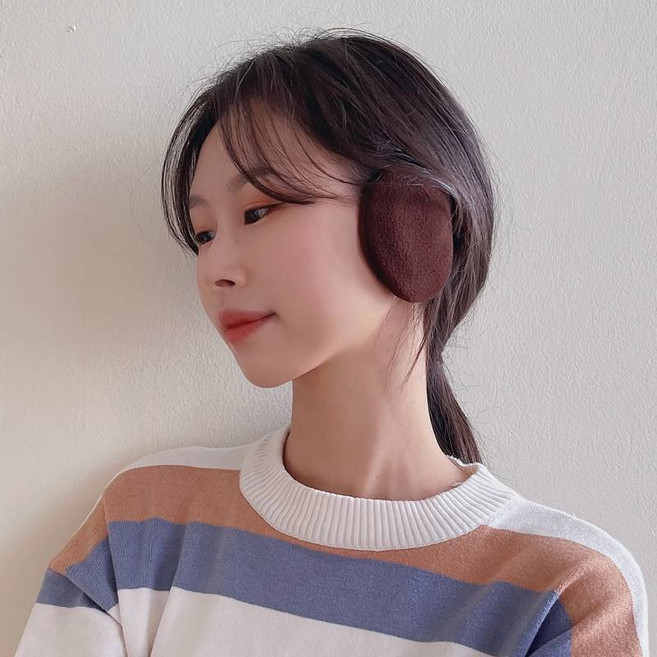 팬시온 퍼 분리형 귀마개 똑딱이 귀덮게 끈없는 이어머프