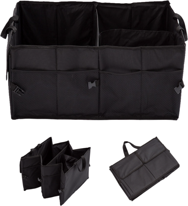 라오넬 미끄럼방지 접이식 자동차 정리 수납함, 블랙