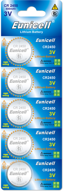 굿앤굿스 CR2450 유니셀 Eunicell 코인 건전지 현대 기아 BMW 스마트키, 1개, 5개입