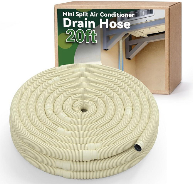 Flehomo 20Ft Universal Mini Split AC Drain Hose 5/8 ID UV Resistant Drain Line Pipe for Mini Spli, Flehomo 20Ft Universal Mini Sp