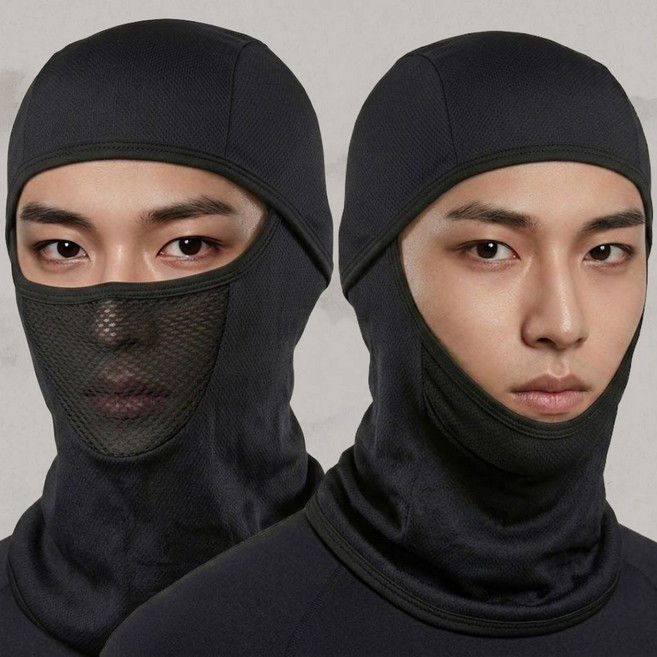 런킵 쿨 자외선차단 메쉬 바라클라바 마스크 여름 스포츠 러닝 배달, 2개, 블랙