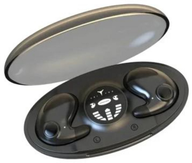 보이지 않는 수면 무선 이어폰 TWS Bluetooth 5.3 헤드폰 숨겨진 이어 버드 IPX5 방수 소음 감소 스포츠 헤드셋, [01] 카키, 3) Black