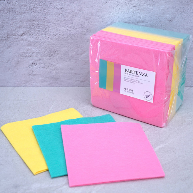 파르텐자 부직포행주 40x40 30장 3색 삼색 독일 행주 업소용 천연펄프 비스코스 걸레, 30개