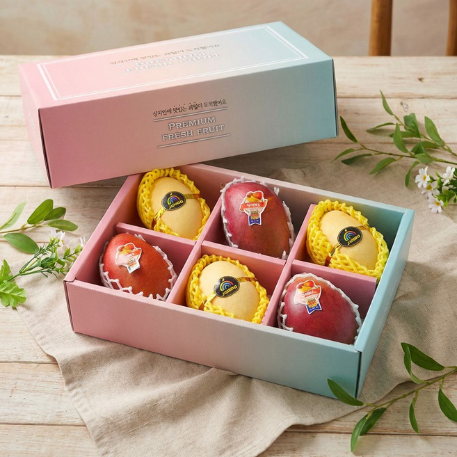 [쿠팡특별구성] 애플망고 태국망고 혼합 고당도 항공수입, 1박스, 혼합6과 [태국3+애플3] 선물세트