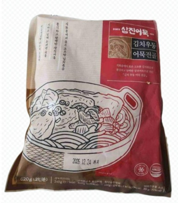 삼진어묵 6가지어묵으로더풍성한 김치우동어묵전골 술안주 청양고추를곁들인볶음김치, 3개, 620g
