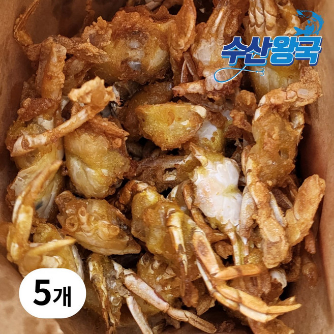 수산왕국 크리스피 꽃게 베이비크랩 튀김, 5개, 500g