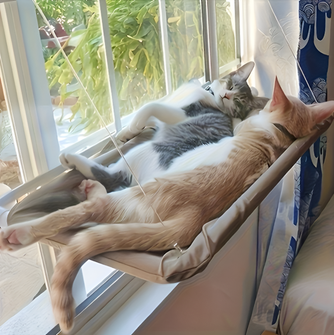 강력 흡착 창문 부착형 고양이 해먹 캣타워 선베드, 1개, 베이지