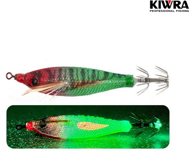 키우라 네로 에기 K-825 강력 야광 쭈꾸미 갑오징어 틴셀 슷테 아이비 바늘, 02 수박, 1개