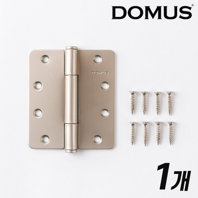 [철물인] 도무스 일반경첩NI 니켈 방문 욕실 목문 4인치 나비경첩, 1개