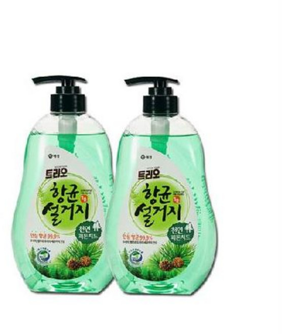 트리오 향균설거지 주방세제 용기 750mLx2개, 750ml, 2개