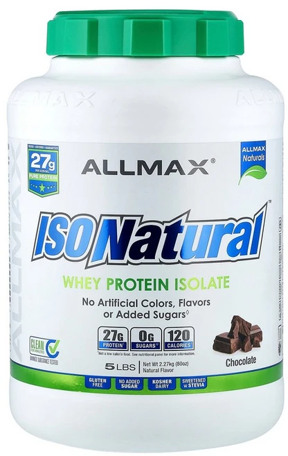 ALLMAX ISONatural™ 분리유청단백질 초콜릿 2.27kg(5lbs) ALLMAX (올맥스), 907 g, 1개, 2.27kg - 쿠팡