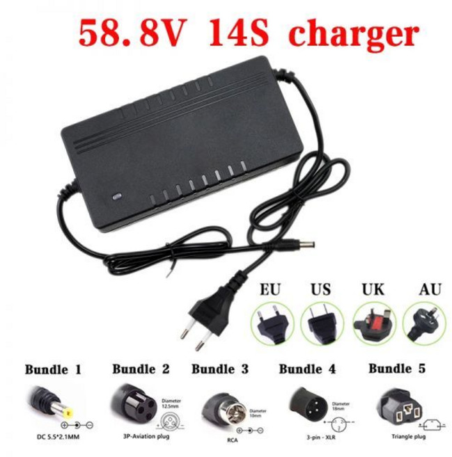 지능형 고속 리튬 이온 배터리 충전기 36V 48V 52V 60V 72V 2A 3A 5A 10S 13S 16S 20S 42V 54.6V 58.8V 67, 1개