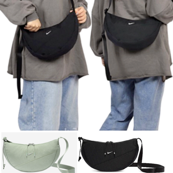 [국내백화점] 나이키 크로스백 커플 남여공용 데일리 러닝 힙색 크로스바디백 반달가방 호보백 + 오드나치 양말