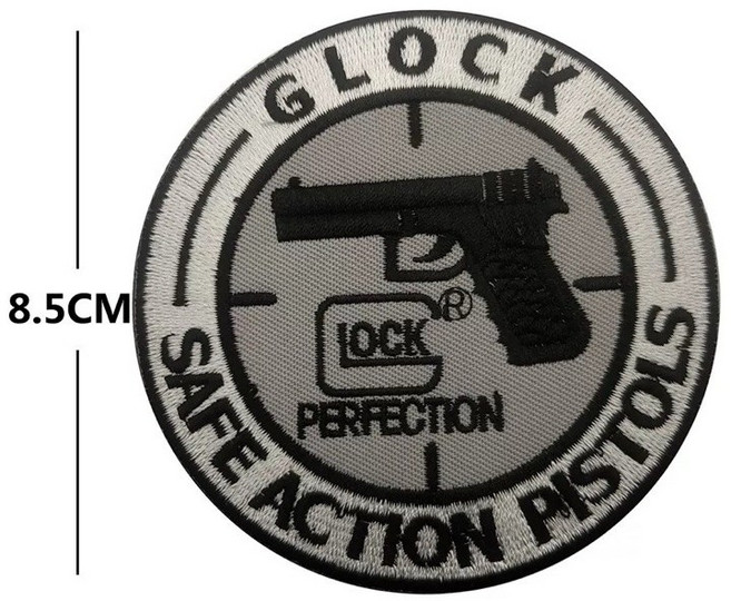 （圓仔）glock 臂章 刺繡 士氣章 魔鬼氈 魔術貼, 1個