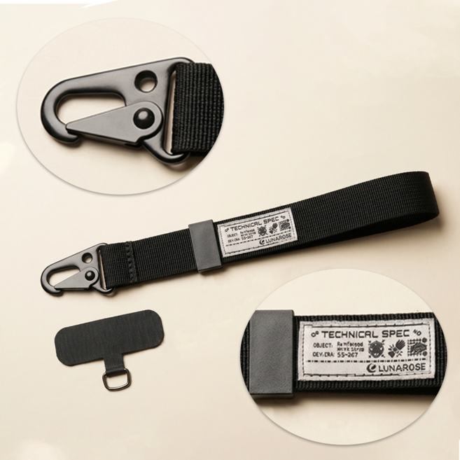 루나로즈 핸드폰 스트랩 손목용, 1개, 블랙