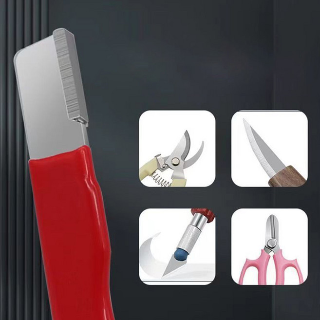 휴대용 가정용 미니 다용도 샤프너 칼갈이 미니 숫돌 멀티 가위갈이 연마석 1+1, 1세트, 레드+블랙