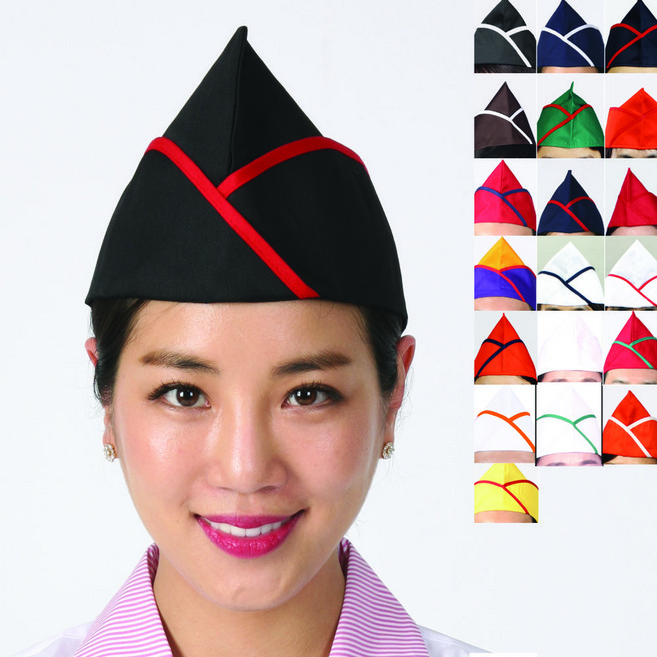 CA20 조리모 위생모자 헬로모자 남여공용 벨크로, CA20_곤색흰색줄, 1개