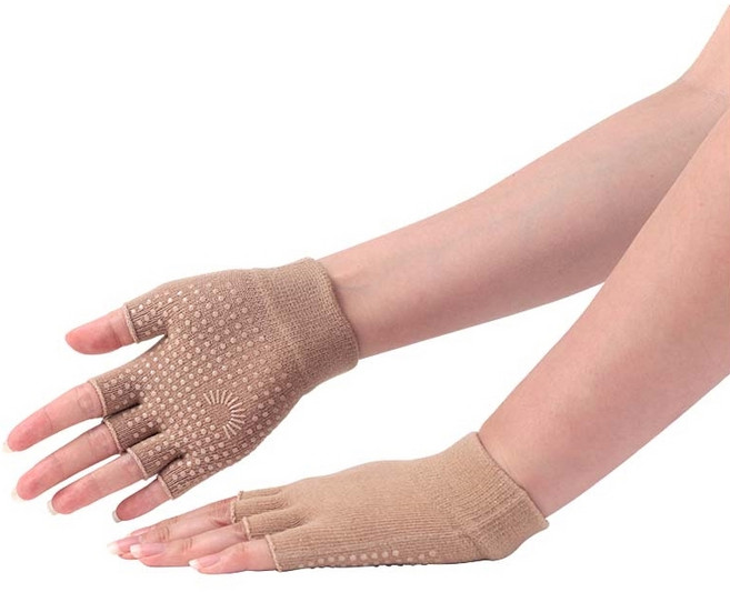 데비 논슬립 요가 장갑, 베이지, 1개