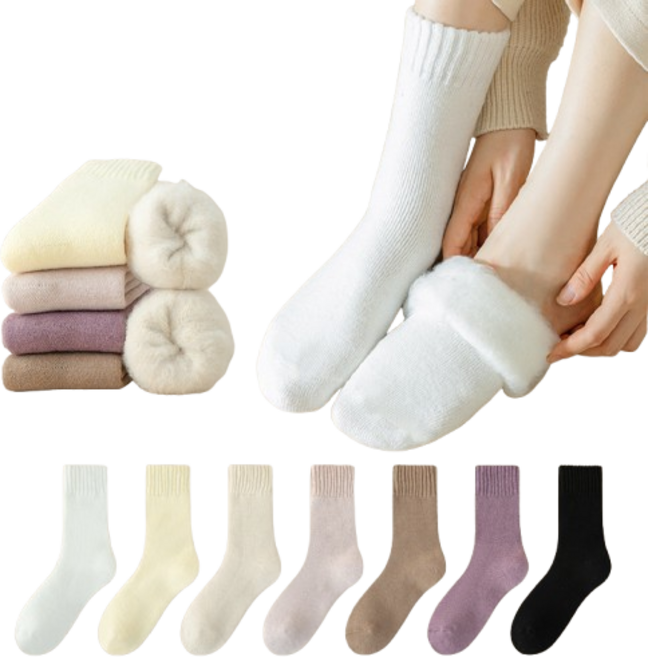캐시미어 여성양말 무지양말 따뜻하고 포근한 기모 테리양말 겨울양말