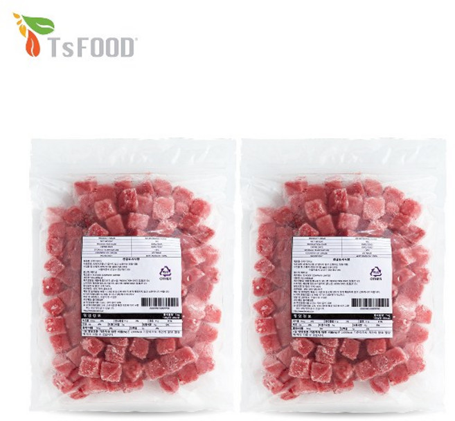 [TS FOOD] 냉동 수박 다이스 IQF 1kg x2, 단품, 단품