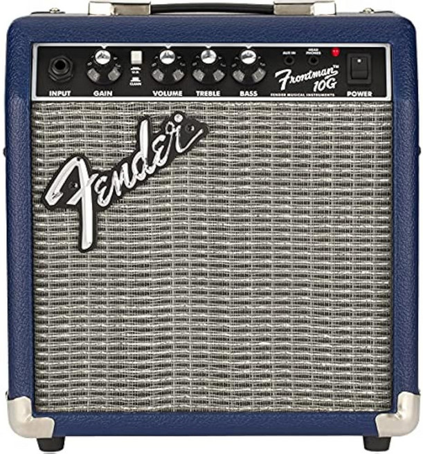 Fender Frontman 10G 기타 콤보 앰프 - 악기 케이블 및 피크 포함 미드나잇 블루 번들, 프론트맨 10G, 미드나잇 블루 번들 케이블 포함