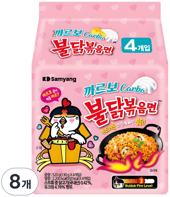 삼양 까르보 불닭볶음면, 8개