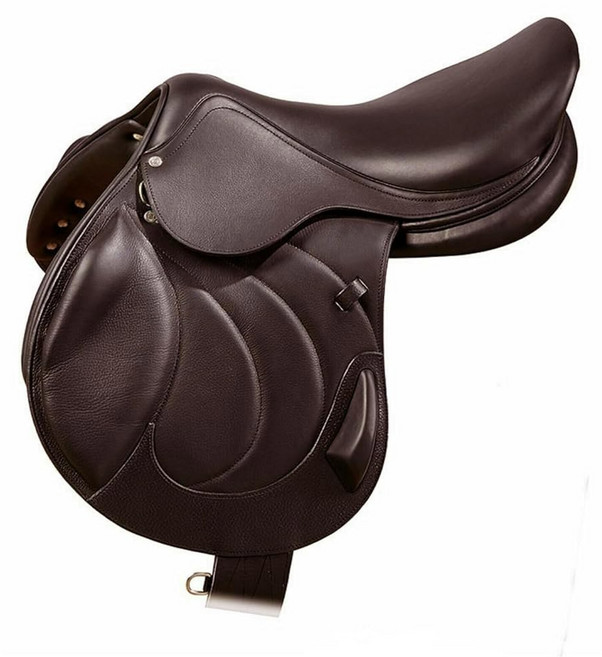 밀착 가죽 영어 점프 승마 안장 및 택 세트 12인치~18인치 브라운 ST-ES-011, 17" Seat