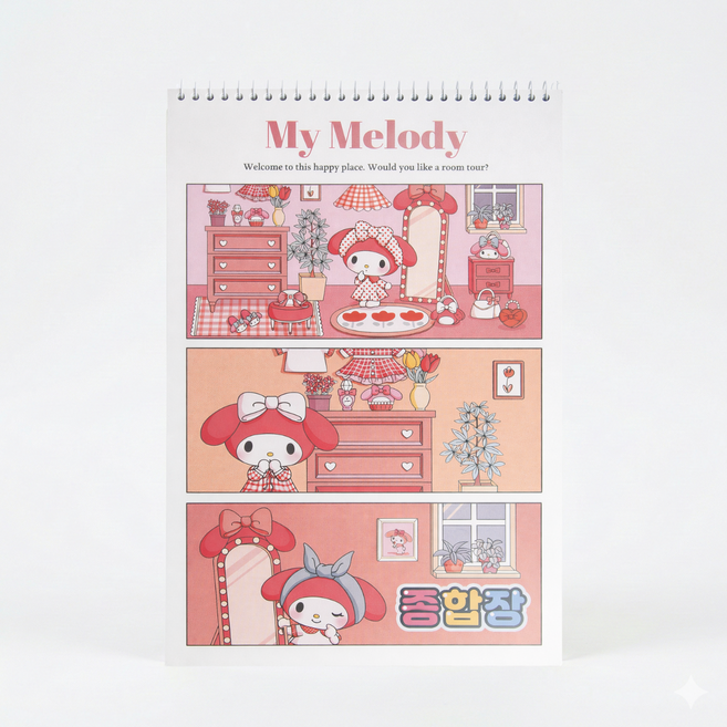 산리오 캐릭터즈 무지 스프링 종합장, 1개, 마이멜로디