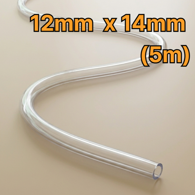 국산 PVC 수평 투명 호스 제습기 창문형 에어컨 파세코 배수 12mm X 14mm (5m), 1개