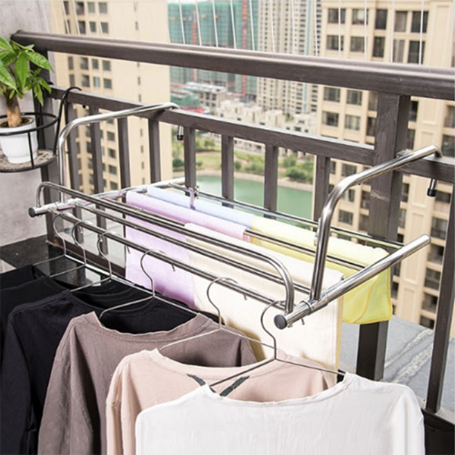 접이식 베란다 창틀 빨래 건조대 걸이, 소 40 x 37cm