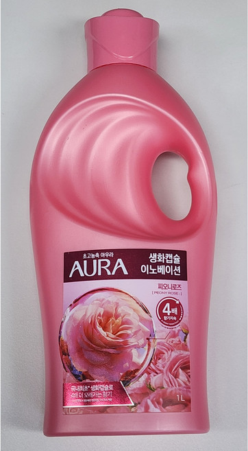 아우라 생화캡슐 이노베이션 초고농축 섬유유연제 피오니로즈 본품, 1L, 3개