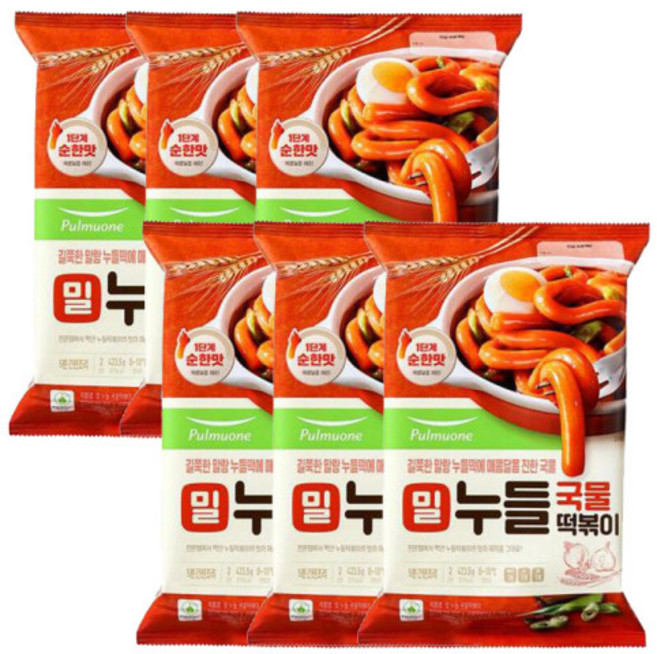 밀 누들 국물 떡볶이 2인분(423.5g) x 6봉 glo*0074xR, 6개, 423.5g