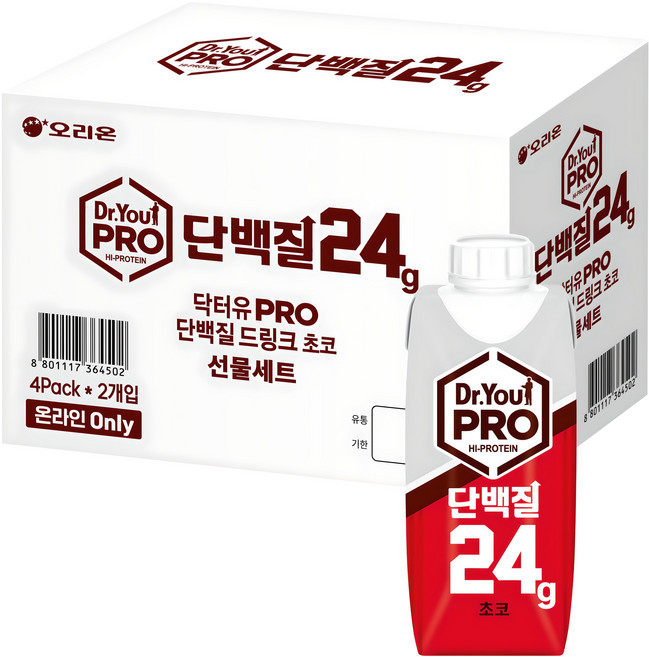 닥터유 프로 단백질 드링크 초코 선물세트, 250ml, 8개