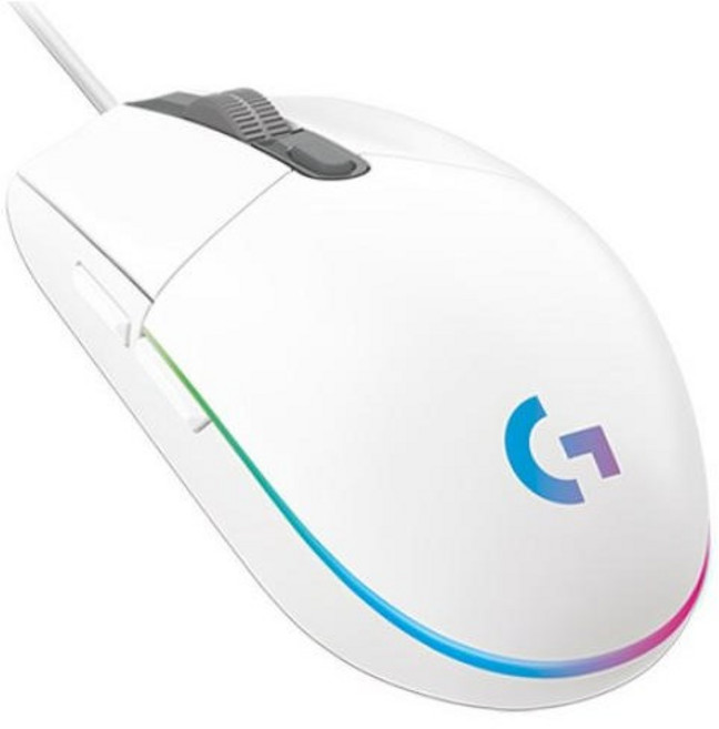 로지텍 G102IC 2세대 LIGHTSYNC 게이밍 유선마우스, MU0054, 화이트