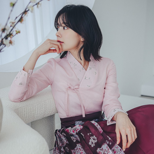 수설화 생활한복 데일리 연정 핑크 저고리